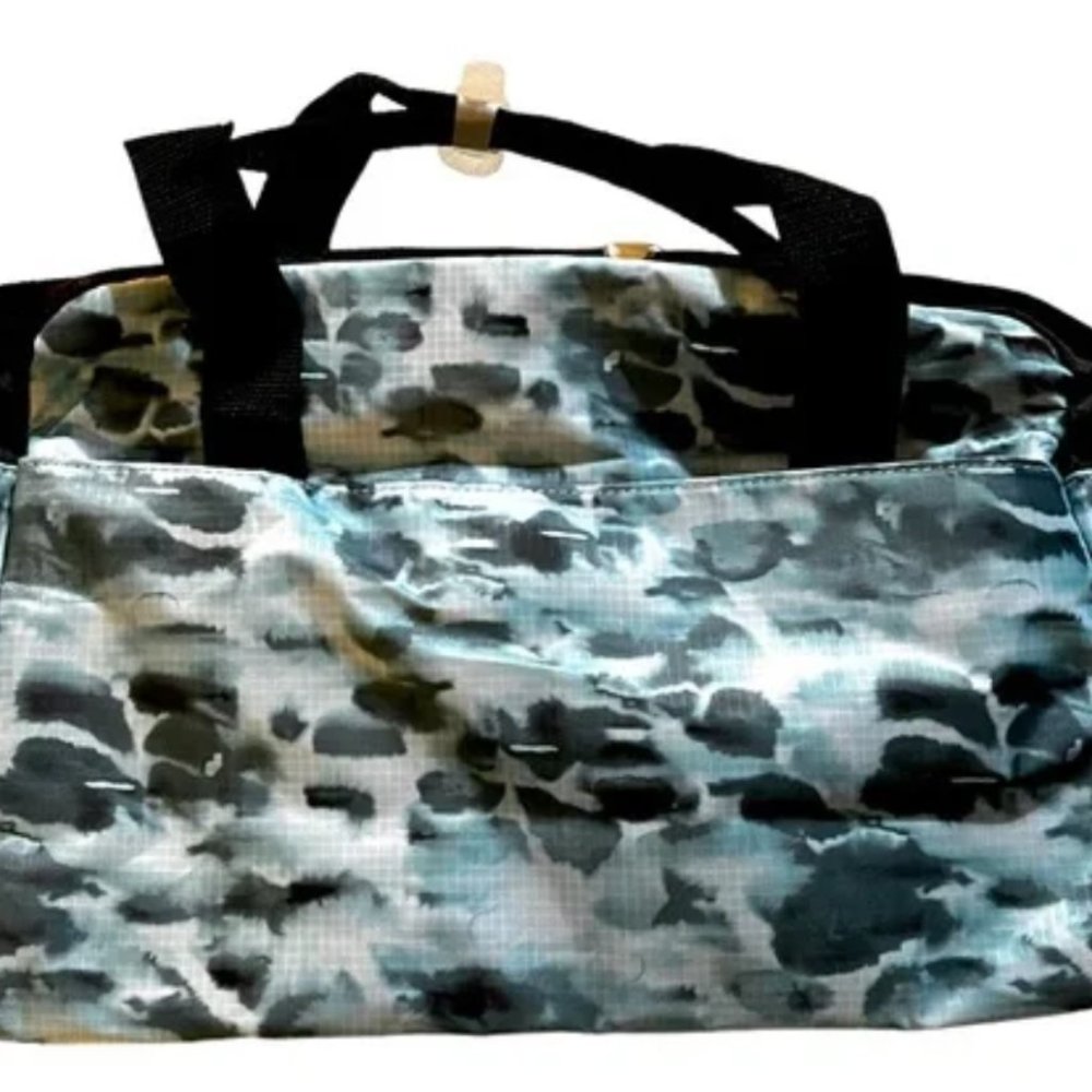 DSW Travel Gym Duffle Weekender Blue Black Tie Dye Bag Separate Shoe Compartment